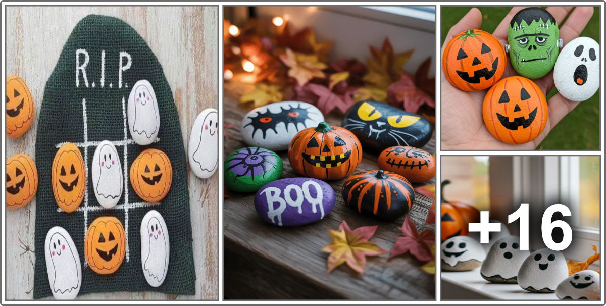 Arte em Pedras para o Halloween